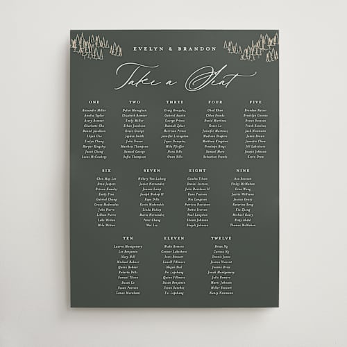This is a hunter wedding signs with standard by Sarah Brown called peaks printing on premium sign board in 18x24