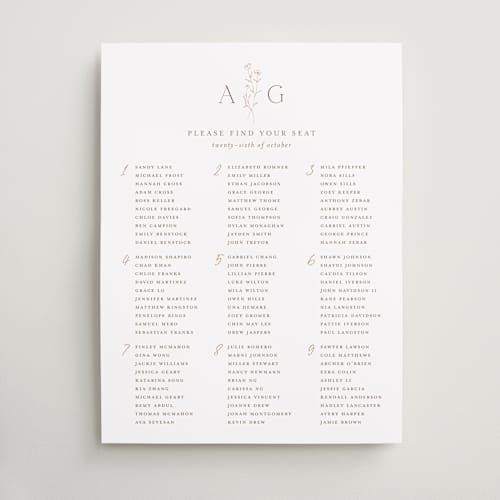 This is a chiffon wedding signs with standard by chocomocacino called kouignette printing on premium sign board in 18x24