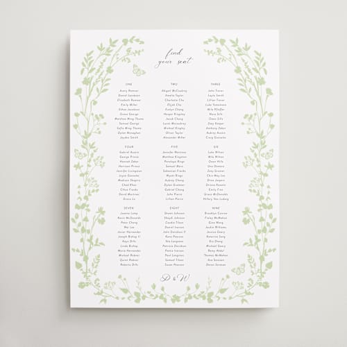 This is a spring wedding signs with standard by Susan Moyal called flower garden printing on premium sign board in 18x24