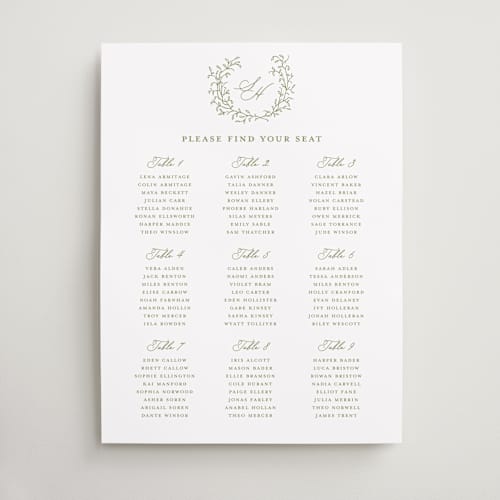 This is a pistachio wedding signs with standard by Katherine Moynagh called garden script printing on premium sign board in 18x24