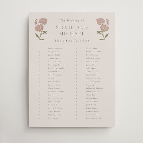 This is a petal wedding signs with standard by Nicoletta Savod called parisian garden printing on premium sign board in 18x24