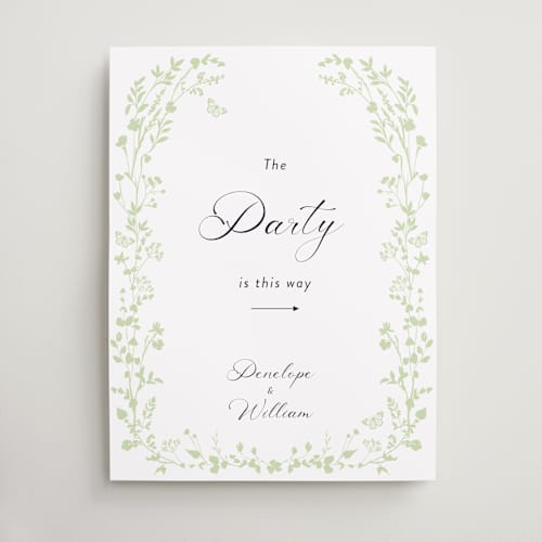 This is a spring wedding signs with standard by Susan Moyal called flower garden printing on premium sign board in 18x24