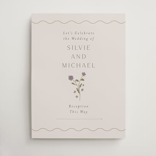 This is a petal wedding signs with standard by Nicoletta Savod called parisian garden printing on premium sign board in standard