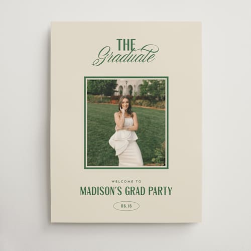 This is a turf graduation party decorations with standard by Erin L. Wilson called the headliner printing on premium sign board in 18x24
