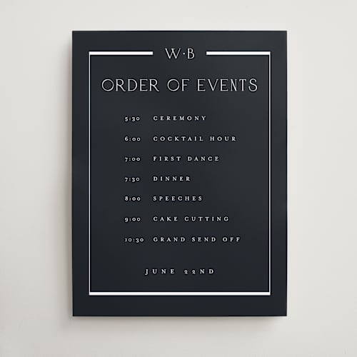 This is a ocean wedding signs with standard by Stacey Meacham called luster printing on premium sign board in 18x24