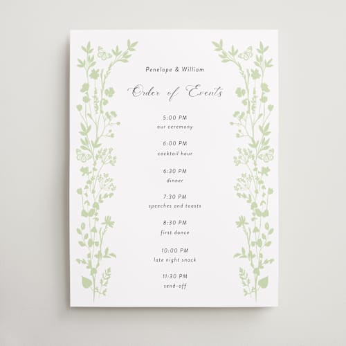 This is a spring wedding signs with standard by Susan Moyal called flower garden printing on premium sign board in 18x24