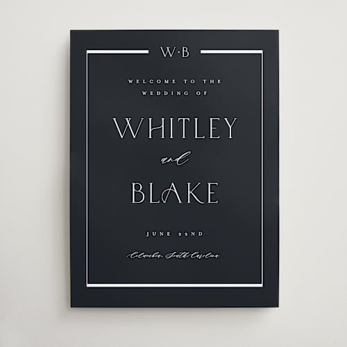 This is a ocean wedding signs with standard by Stacey Meacham called luster printing on premium sign board in 18x24