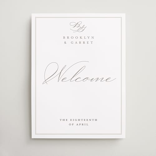 This is a cotton wedding signs with standard by Amy Kross called overlapping printing on premium sign board in 18x24