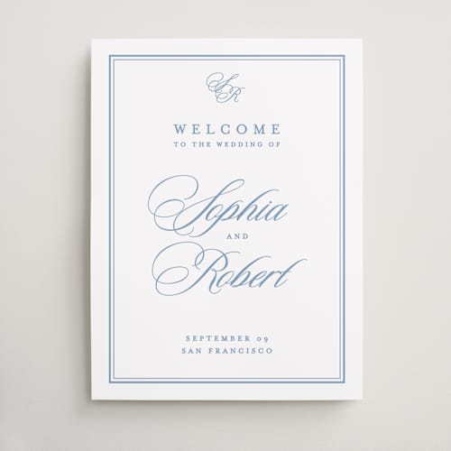 This is a ocean wedding signs with standard by Creo Study called posh printing on premium sign board in 18x24