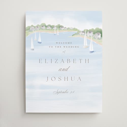 This is a sky wedding signs with standard by Jennifer Wick called bristol printing on premium sign board in 18x24