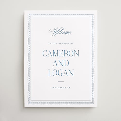 This is a sky wedding signs with standard by Carolyn MacLaren called pretty frame printing on premium sign board in 18x24