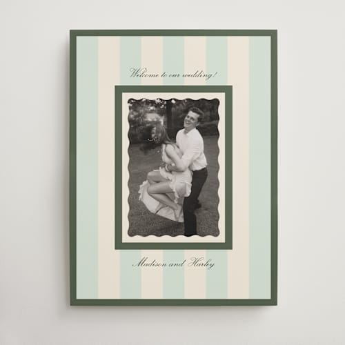 This is a mint wedding signs with standard by Kristie Kern called pop printing on premium sign board in 18x24