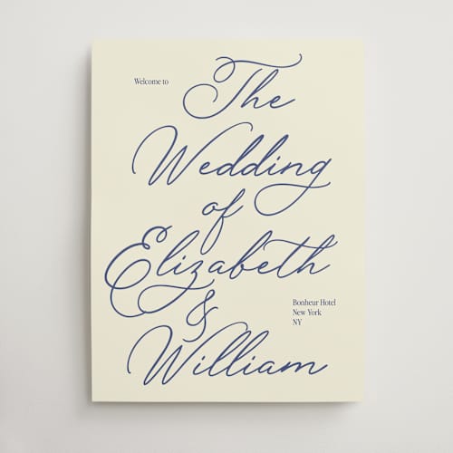 This is a celeste wedding signs with standard by Helena Vitto called elizabeth printing on premium sign board in 18x24