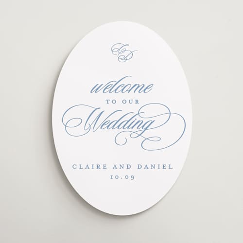 This is a sky wedding signs with standard by Creo Study called aristocratic printing on premium sign board in 18x24