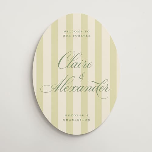 This is a citrine wedding signs with standard by Creo Study called heirloom printing on premium sign board in 18x24