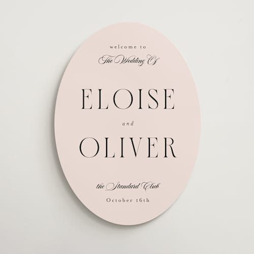 This is a blush wedding signs with standard by Emily Sabol Goss called this day printing on premium sign board in 18x24