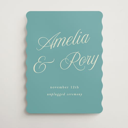 This is a sea glass wedding signs with standard by Morgan Kendall called italiano printing on premium sign board in 18x24