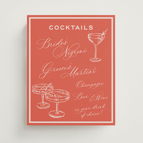 This is a verona sunset wedding signs with standard by Megan Davis called racquet printing on doublethick in 8x10
