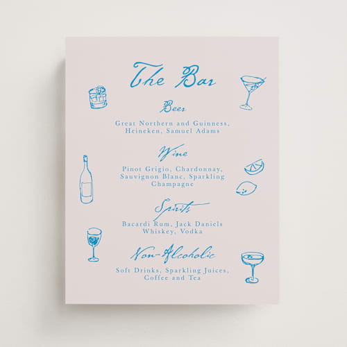 This is a sky whispers wedding signs with standard by Cass Loh called handdrawn little things printing on doublethick in 8x10