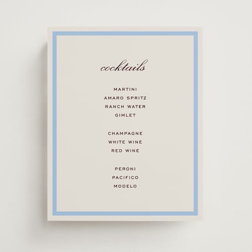 This is a sky wedding signs with standard by Megan Davis called montauk printing on doublethick in 8x10