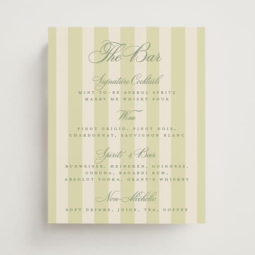 This is a citrine wedding signs with standard by Creo Study called heirloom printing on doublethick in 8x10