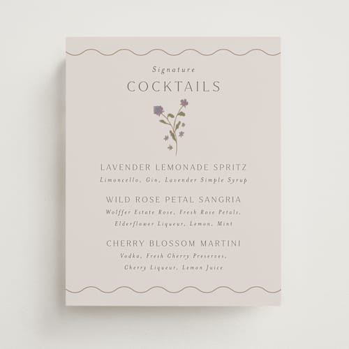 This is a petal wedding signs with standard by Nicoletta Savod called parisian garden printing on doublethick in 8x10
