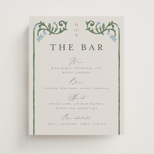 This is a bluebell wedding signs with standard by Jen Owens called grandeur printing on doublethick in 8x10
