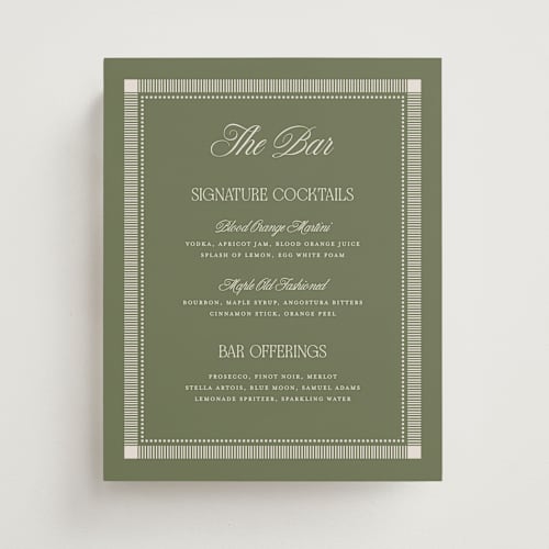 This is a moss wedding signs with standard by Kelly Watkins called literary printing on doublethick in 8x10