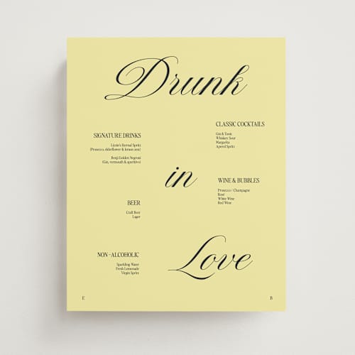 This is a butter wedding signs with standard by Helena Vitto called the eternal printing on doublethick in 8x10