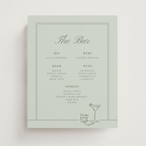 This is a moss wedding signs with standard by Sydney Snowden - Sentimently called gilded pour printing on doublethick in 8x10