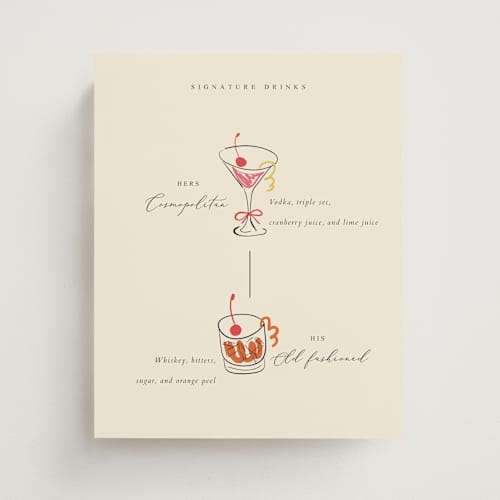 This is a champagne wedding signs with standard by samovilka called drinkswed printing on doublethick in 8x10