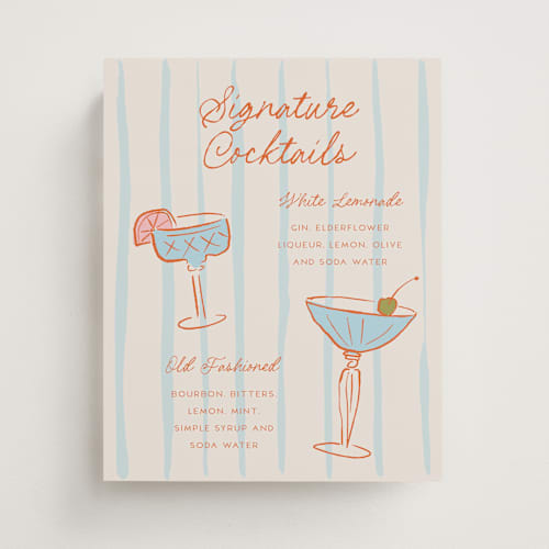 This is a sky wedding signs with standard by Vera Lim called fun stripes printing on doublethick in 8x10