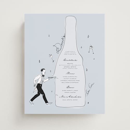 This is a marine wedding signs with standard by Draft and Wed called cin cin - butler drinks menu printing on doublethick in 8x10