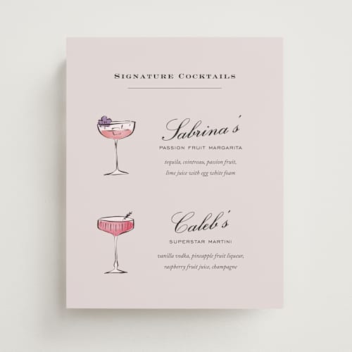 This is a platinum wedding signs with standard by chocomocacino called papilonn printing on doublethick in 8x10