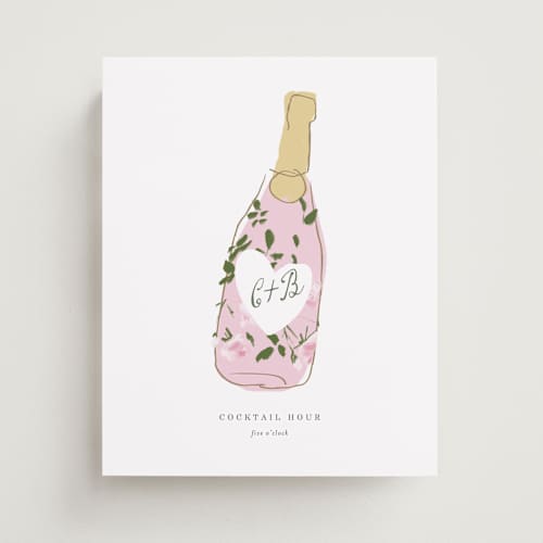 This is a blush wedding signs with standard by Baumbirdy called champs printing on doublethick in 8x10