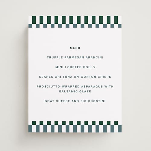 This is a pine graduation party decorations with standard by Rachel Cassel called checked out printing on doublethick in 8x10