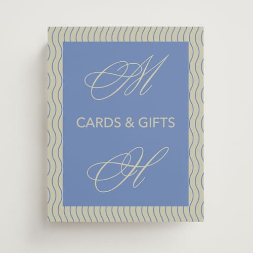 This is a denim graduation party decorations with standard by Inkblot Design called new style printing on doublethick in 8x10