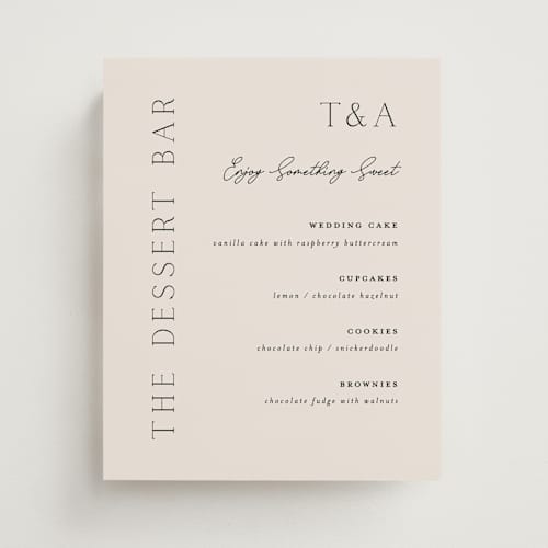 This is a linen wedding signs with standard by Vanessa Doyle called in love printing on doublethick in 8x10