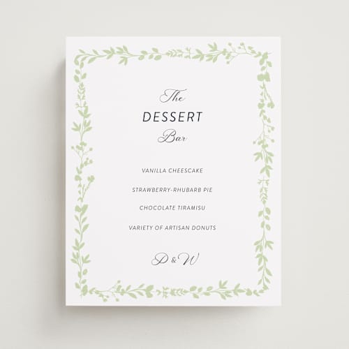 This is a spring wedding signs with standard by Susan Moyal called flower garden printing on doublethick in 8x10