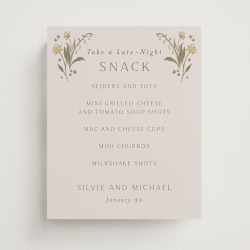 This is a petal wedding signs with standard by Nicoletta Savod called parisian garden printing on doublethick in 8x10