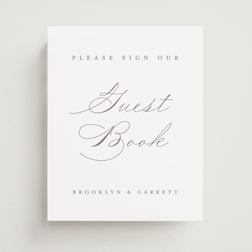 This is a cotton wedding signs with standard by Amy Kross called overlapping printing on doublethick in 8x10