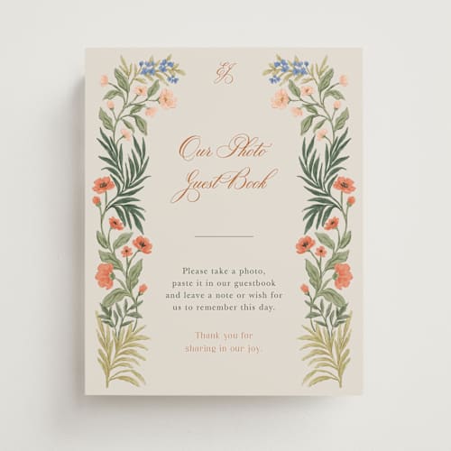 This is a garden wedding signs with standard by Elly called garden heirloom printing on doublethick in 8x10