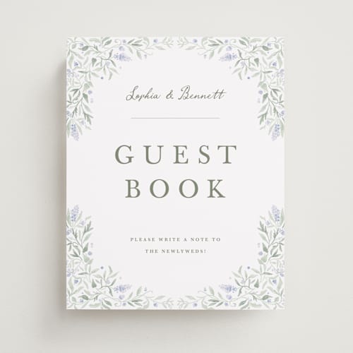 This is a periwinkle wedding signs with standard by Kristen Smith called delicate vines printing on doublethick in 8x10