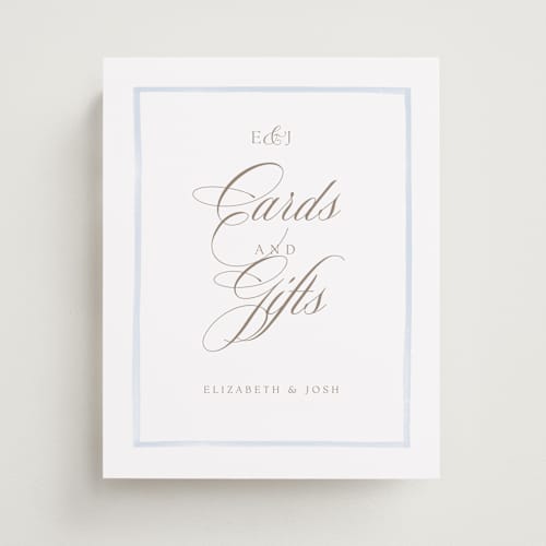 This is a sky wedding signs with standard by Jennifer Wick called bristol printing on doublethick in 8x10