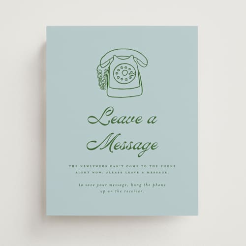 This is a sky wedding signs with standard by Morgan Kendall called ring ring printing on doublethick in 8x10