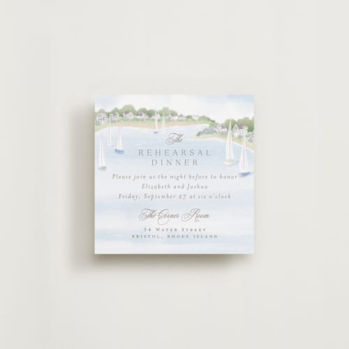 This is a aqua reception cards with standard by Jennifer Wick called bristol printing on signature in 4x4