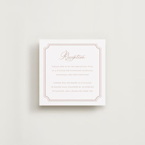 This is a dusty pink reception cards with standard by Jennifer Postorino called avery printing on signature in standard