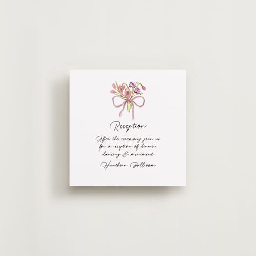 This is a deep blush reception cards with standard by Pati Cascino called barolo printing on signature in standard
