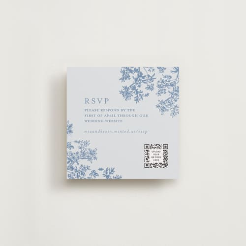 This is a sea rsvp cards with standard by Jenna Holcomb called vintage tropics printing on signature in 4x4