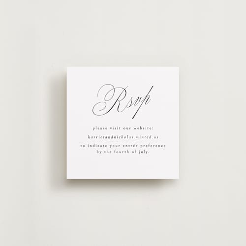 This is a noir slate rsvp cards with standard by Ana de Sousa called written with love printing on signature in standard